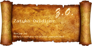 Zatyko Ovidiusz névjegykártya